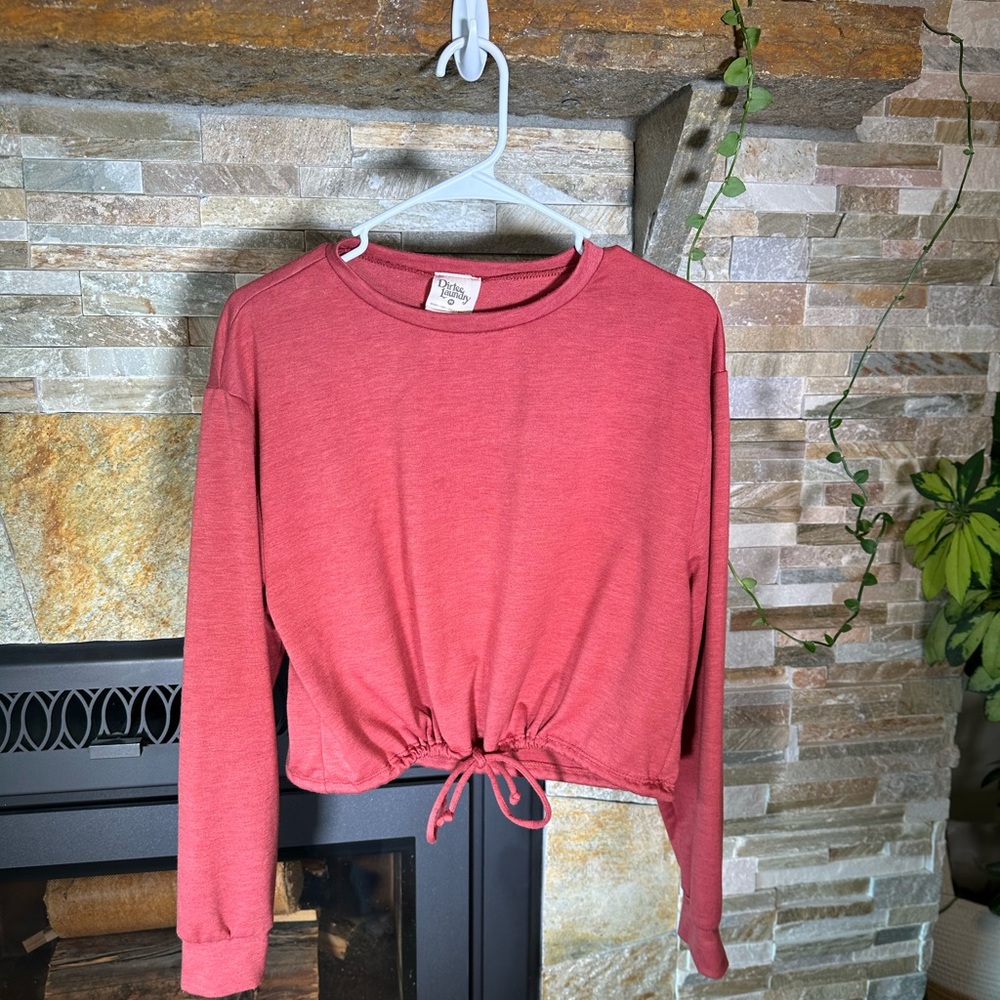 Casual Tie-Waist Adorable Long Sleeve Top M - Comfortable & Cute